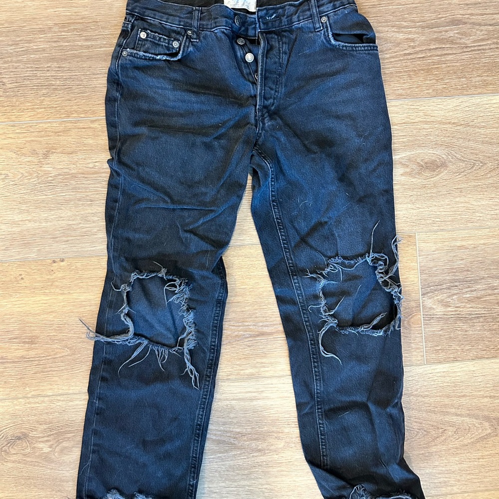 Distressed Black Jeans